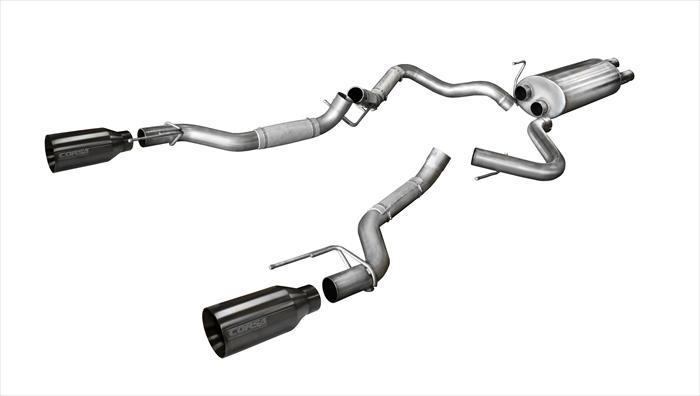 Ford F-150 Performance Exhaust - Rear - CORSA Performance - Cat-Back Dual Rear Exit - Gunmetal - `17-`20